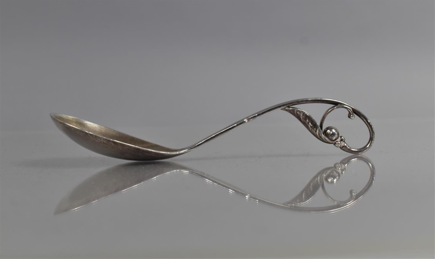 A Georg Jensen Silver Serving Spoon, No 21, Stamped Sterling, 16cms Long