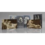 A Collection of Six Erotic Postcards, Three Fantasy Head Mystery Metamorphic, Two Italian and One