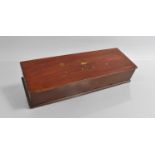 An Edwardian Mahogany Glove Box with Painted Swag Decoration to Hinged Lid, 33cms Wide