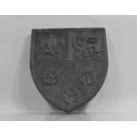 A Carved Wooden Heraldic Shield, 30cms High