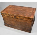 A 19th Century Pine and Oak Carpenters Toolbox with Hinged Lid to Fitted Interior with Removable Two