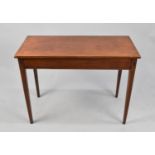 An Edwardian Sting Inlaid Rectangular Side Table with Single End Drawer. Square Tapering Legs,