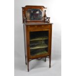 An Edwardian Inlaid Mahogany Display Cabinet with Mirrored Gallery Back, 57cms Wide