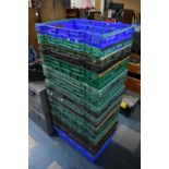 A Collection of 22 Supermarket Plastic Crates