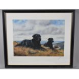 A Framed Limited Edition Print of Two Black Labradors, Signed to Border in Pencil by Artist, 47x34cm