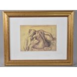 A Gilt Framed Edgar Degas Print, La Toilette, 24x17cm