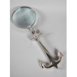 A Novelty Desktop Magnifying Glass in the Form of a Ships Anchor, 29cms Long