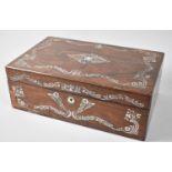 A Late 19th Century Mother of Pearl Inlaid Rosewood Writing Slope, 40cms Wide