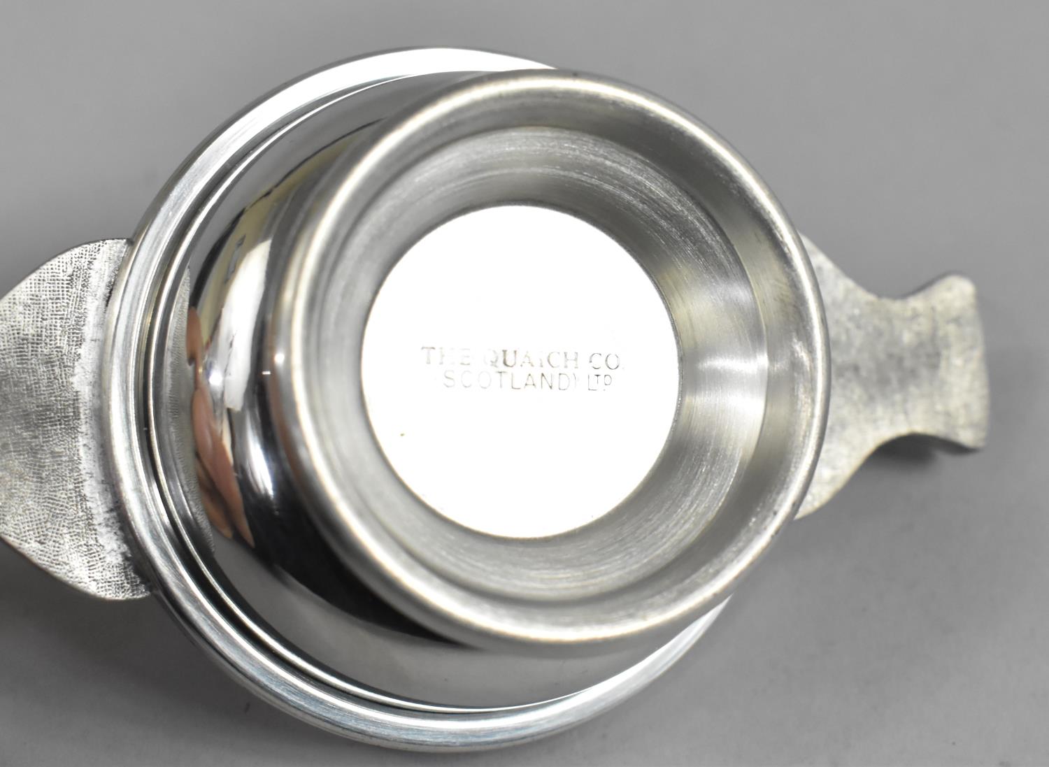 A Scottish Pewter Two Handled Quaich by the Quaich Co, Scotland, Ltd, 12.5cms Wide - Image 2 of 3