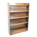 A Mid 20th Century Galleried Oak Four Shelf Open Bookcase, 76cms Wide
