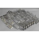 A Large Collection of Various Old Hall Stainless Steel Toast Racks, Egg Cups etc