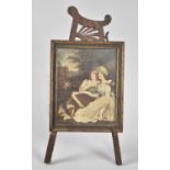 An Early 20th Century Fret Cut Picture Easel Containing Miniature Print, "The Sisters" after