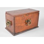 A Late Victorian Mahogany Box with Brass Handles Containing a Set of Forty Coloured Magic Lantern