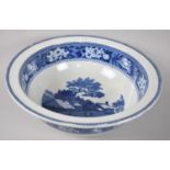 A Wedgwood Fallow Deer Pattern Toilet Bowl in Blue and White, 40cms Diameter, Chip to Rim
