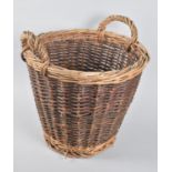 A Vintage Two Handled Wicker Basket, 35cms Diameter