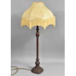 A Modern Bronze effect table Lamp of Tall Proportions, Complete with Shade, 81cms High Overall