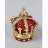 A Modern Enamelled Novelty Box in the Form of a Crown