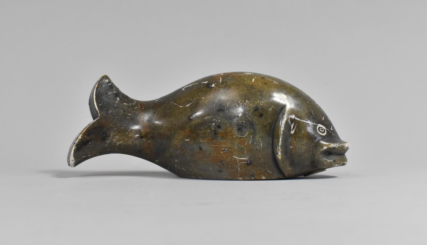 A Carved Inuit Stone Fish, 19cms Long - Image 2 of 2