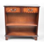 A Modern Mahogany Side Bookcase with Adjustable Shelf and Two Short Drawers, 74cms Wide, by
