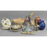 A Collection of Mid/Late 20th Century Ceramics to Comprise Lustre Parrot, Chameleon Ware Blue