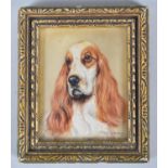 A Framed Miniature Oil Painting of a Spaniel by Kay Gray, 7x9cms