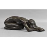 A Bronzed Resin Study of Kneeling Nude, 21cms Long