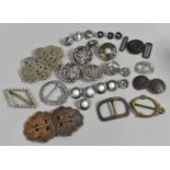 A Collection of Various Vintage and Later Buckles and Buttons to Include Art Nouveau Style