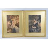 A Pair of Gilt Framed Baxter Prints, "The Lovers Letter Box" and "The Day Before The Marriage", Each
