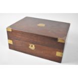 A Late 19th century Brass Inlaid Rosewood Ladies Work Box with Hinged Lid to Fitted Interior,