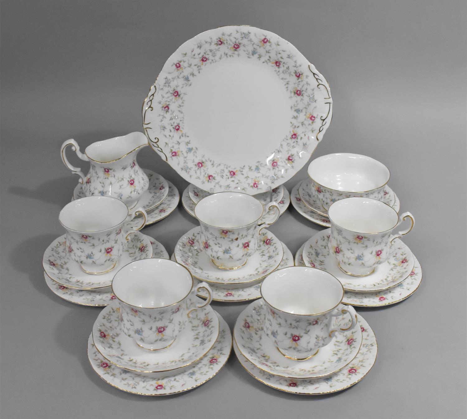 A Paragon First Choice Teaset to Comprise Five Cups, Saucers, Sideplates, Cakeplate, Milk Jug and