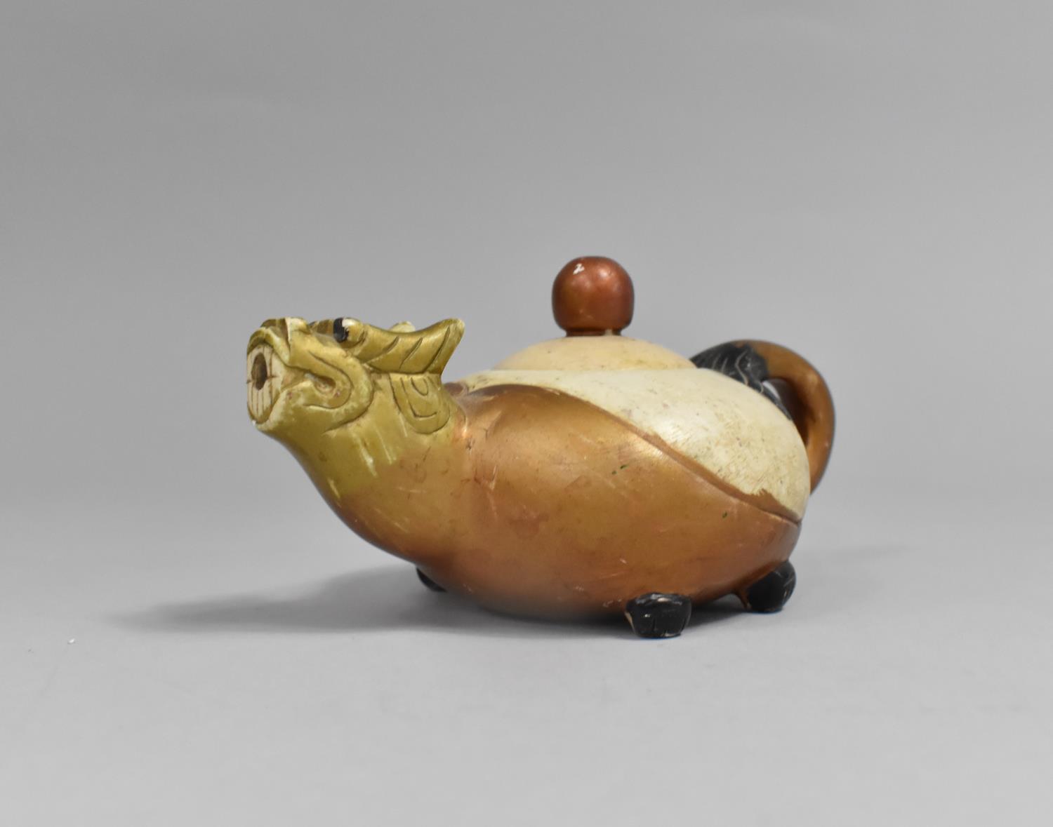 A Chinese Archaic Style Teapot in the Form of a Dragon, 15cm wide - Image 2 of 6