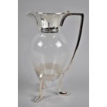 A Silver Plated and Glass Jug Stamped Designed by Dr C Dresser