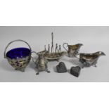 A Small Collection of Silver Plate to Comprise Footed Jug with Lobbed Floral Repousse Decoration