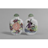 Two Chinese Snuff Bottles, 7.5cm high