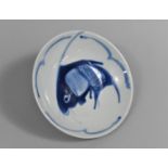 A Chinese Blue and White Shallow Bowl Decorated with Fish, 16.5cm Diameter