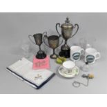 A Collection of Sundries to include Golf Trophies, Glassware, Golf Club Mugs and Cup and Saucer Etc