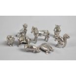 A Collection of Miniature Silver Plated Animals, Horse 3cms High