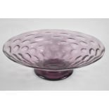 A Whitefriars Aubergine Comet Glass Bowl by William Wilson, 30cms Diameter