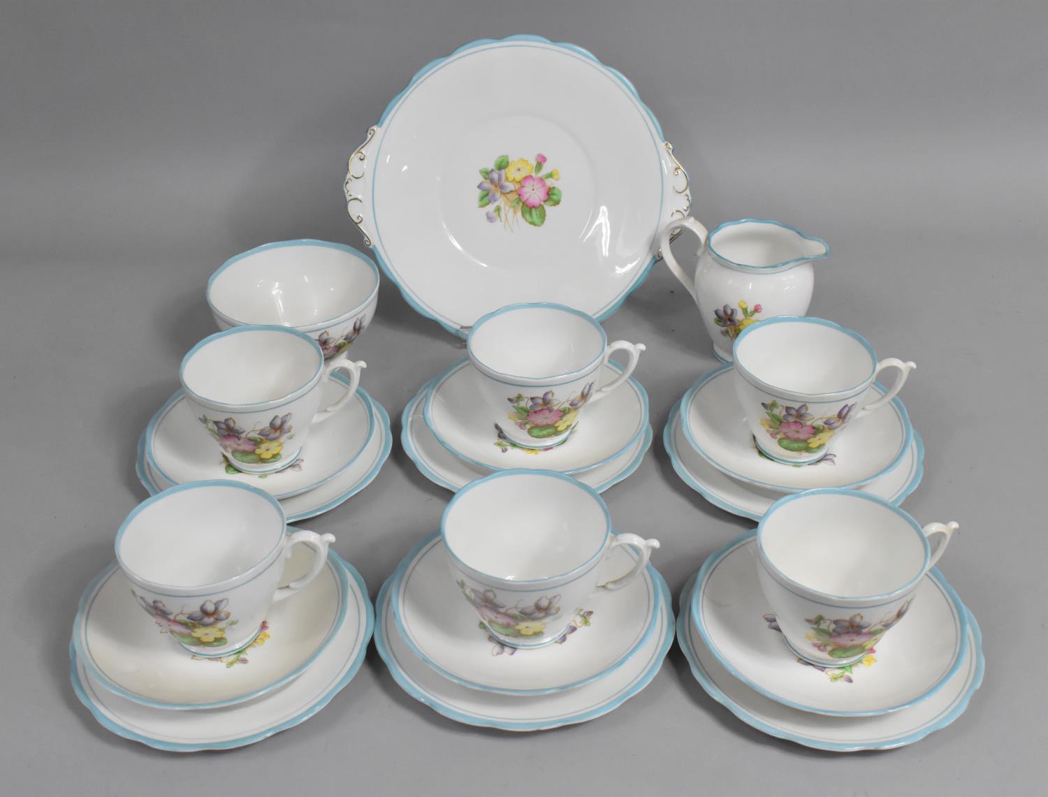 A Roslyn China Lilleshall Teaset to Comprise Six Cups, Saucers, Side Plates, Milk Jug and Sugar Bowl