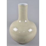A Large Monochrome Vase of Bottle Form, 46cm High