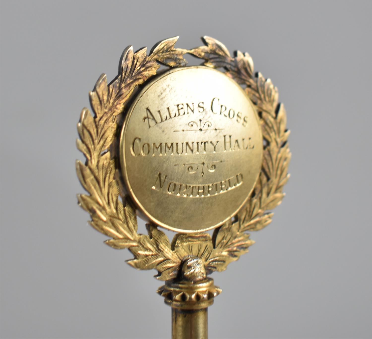 A Cased Commemorative Presentation Key in Silver Gilt Used to Open Allens Cross Community Hall, - Image 3 of 3