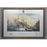 A Large Framed Print, "Trafalgar 2.30 pm" by W L Willie, 80x44cm