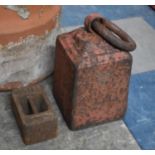 Two Vintage Cast Iron Scale Weights