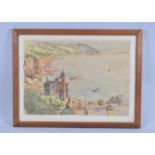 A Framed Watercolour, Cawsand Bay June 1946 by W J Sheward Sutton, 36x25cm