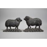 A Near Pair of Late 19th/Early 20th Century Cast Iron Doorstops in the Form of Sheep