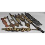 A Collection of Victorian Horse Brasses and Leathers etc