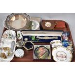 A Tray of Sundries to Include Wristwatches and Watch Movements, Glass Animals, Ceramics, Metalware