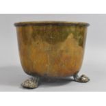 A Brass Planter with Three Claw Feet, 23cm Diameter