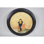 A Circular Wall Hanging Bretby Plaque Depicting Sailor with Child, 37cm Diameter