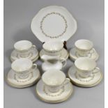 A Royal Doulton Fairfax Tea Set to comprise Five Cups, Milk Jug and Sugar Bowl, Six Saucers, Six